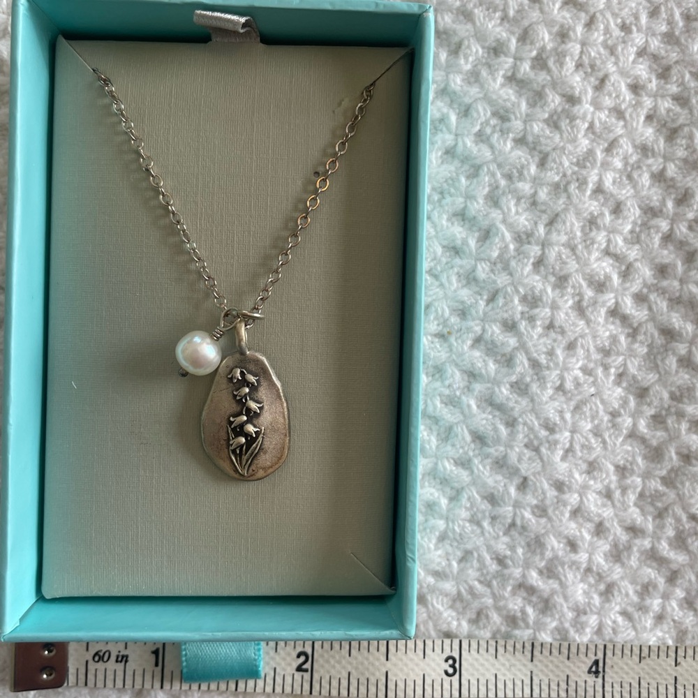 Lisa Leonard May Silver Pendant Necklace with Pearl Accent